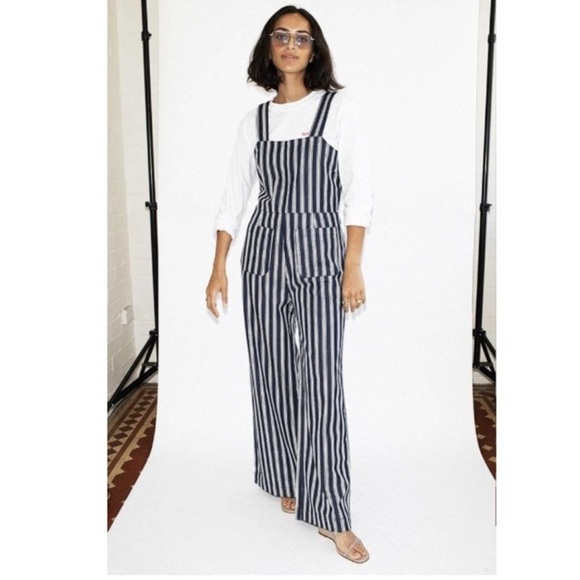 944 Rolla's Striped Jumpsuit Size XS Color Blue White - Picture 1 of 5